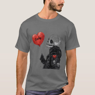 Camiseta Spooky Sweetheart - Crânio Personalizável com Balã
