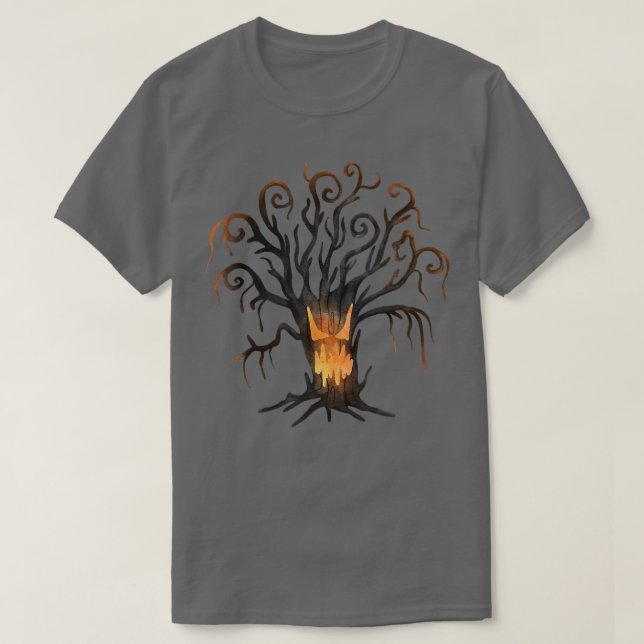 Camiseta spooky tree haunted forest funny Halloween  (Frente do Design)