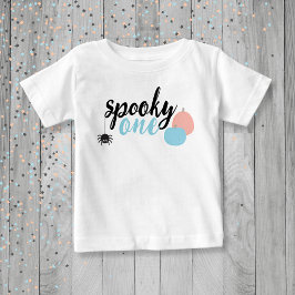 Camiseta Spooky Um Primeiro Aniversário Azul