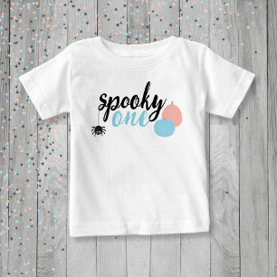 Camiseta Spooky Um Primeiro Aniversário Azul