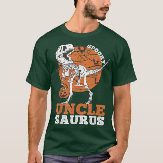 Camiseta Spooky Uncle Saurus Dinosaur Skeleton T rex Pumpki