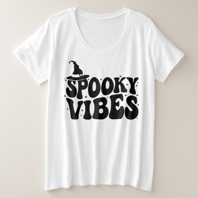Camiseta Spooky Vibes, Halloween Mulheres (Frente do Design)
