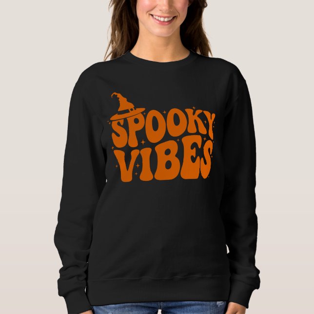 Camiseta Spooky Vibes, Halloween Mulheres (Frente)
