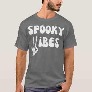 Camiseta Spooky Vibes Skeleton Halloween Retro 70s Vib