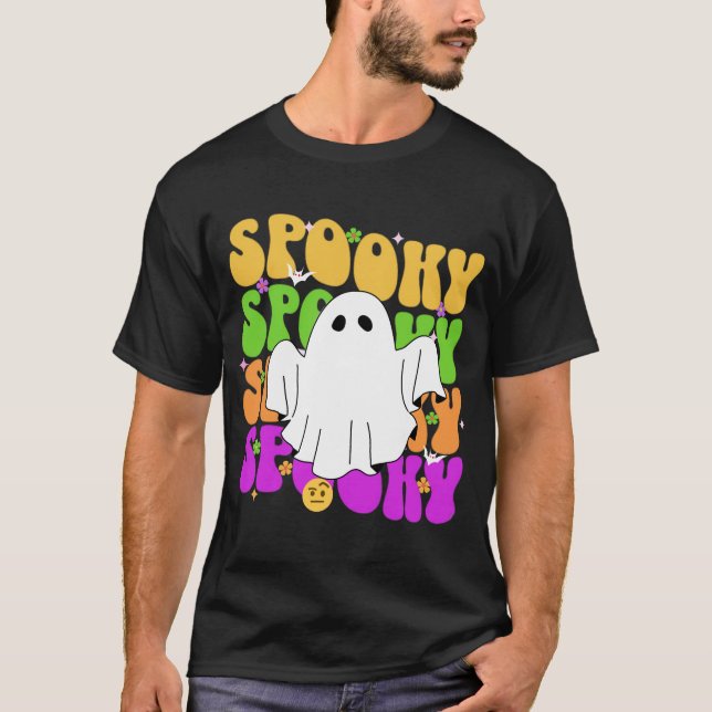 Camiseta Spooky Vibes: Tee Gráfico de Halloween (Frente)