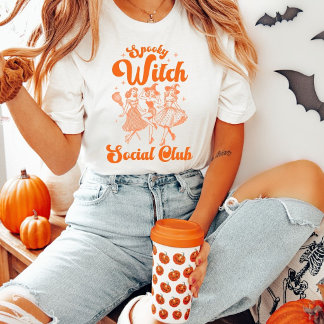 Camiseta Spooky Witch Social Club Vintage Retro Halloween