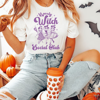 Camiseta Spooky Witch Social Club Vintage Retro Halloween