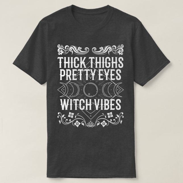 Camiseta Spooky Witchcraft Crescent Moon Blackcraft Hallowe (Frente do Design)