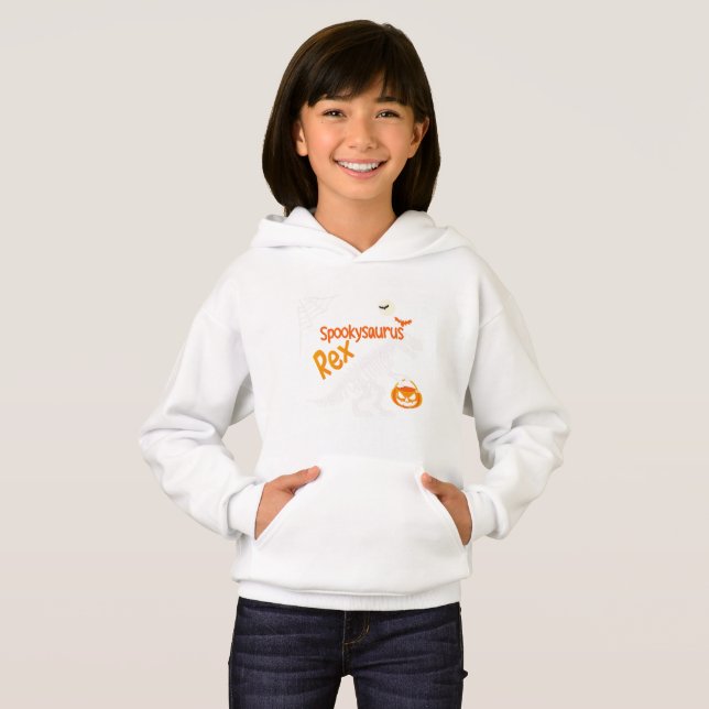 Camiseta Spookysaurus Rex Halloween Hoodie | T-Rex Bonito (Frente Completa)