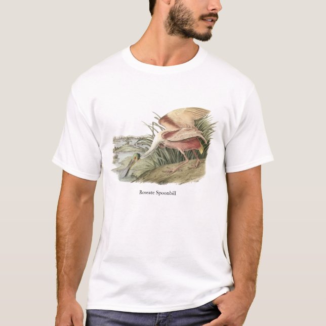 Camiseta Spoonbill róseo, John Audubon (Frente)