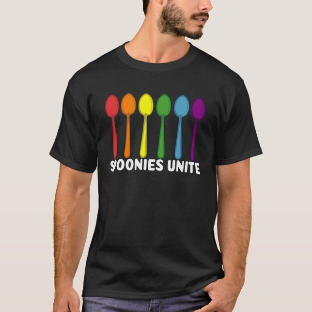 Camiseta Spoonias unem a vida com dor e ventilador de troca (Frente)