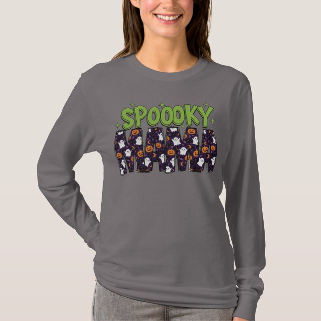 Camiseta "SPOOOKY" Ghost Halloween Vaca de Mel (Frente)
