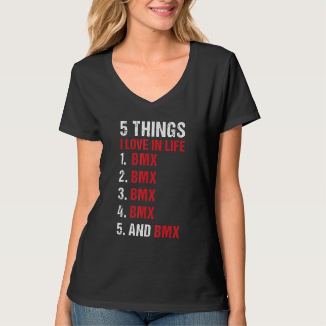 Camiseta Sport 5 Things I Love In Life BMX (Frente)