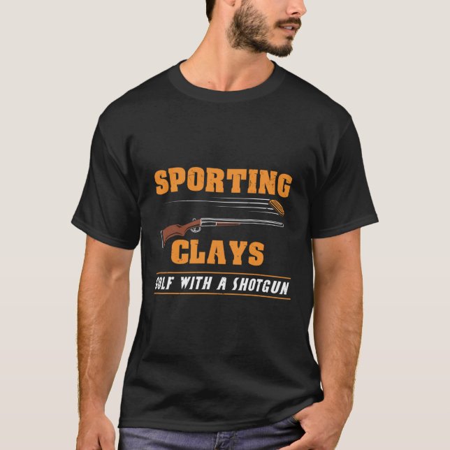 Camiseta Sporting Clays - Golf With A Shotgun - Clay Target (Frente)