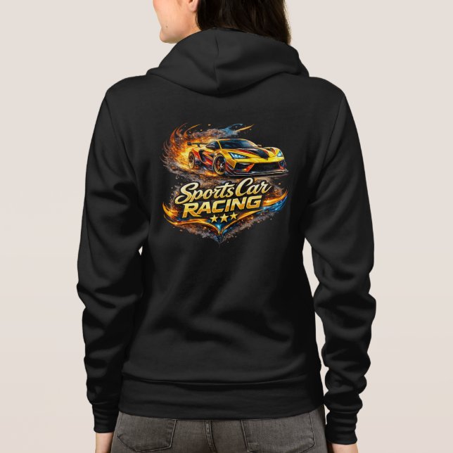 Camiseta Sports Car Racing Fire Speed Graphic Design (Verso)