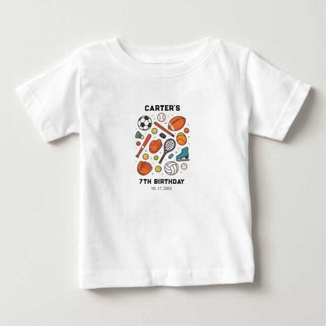 Camiseta Sports Game Time All-Star Birthday | Kids Sport (Frente)