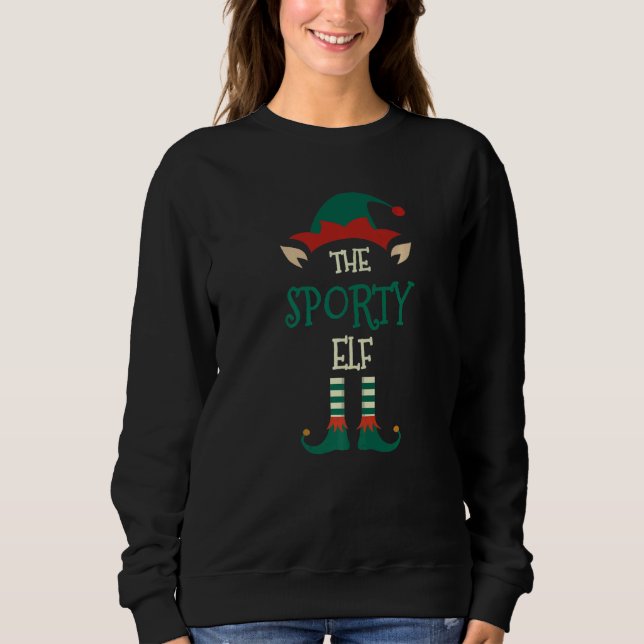 Camiseta Sporty Elf Family Matching Group  Xmas Pajama (Frente)
