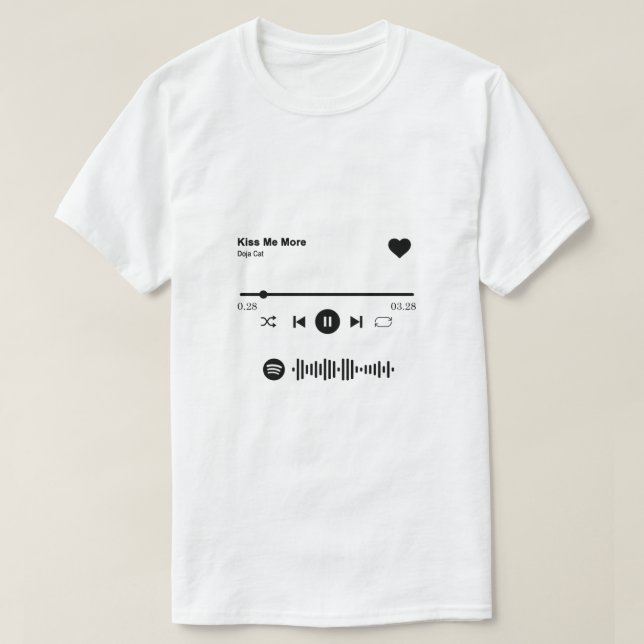 Camiseta Spotify Song Shirt | Presente De Música De Amor Pa (Frente do Design)