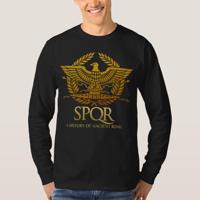 Camiseta SPQR História da Roma Antiga Mens t shirt (Frente)