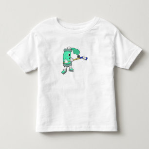 Camiseta spray de gelo no hóquei de gelo com bastão de h