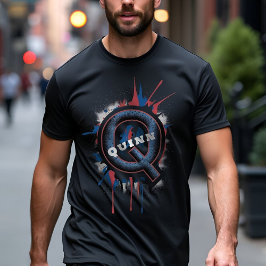 Camiseta Spray Pintura 'Q' Monograma: Urbano Personalizável