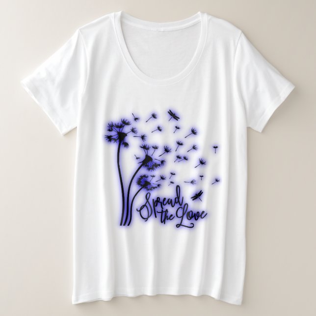 Camiseta Spread The Love Dandelions and Dragonflies (Frente do Design)