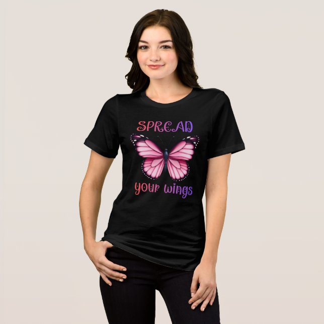 Camiseta Spread Your Wings – Inspirational Butterfly  (Frente Completa)