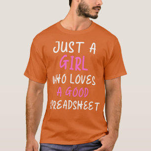 Camiseta Spreadsheet Mãe Apenas Uma Menina Que Ama Folhas D