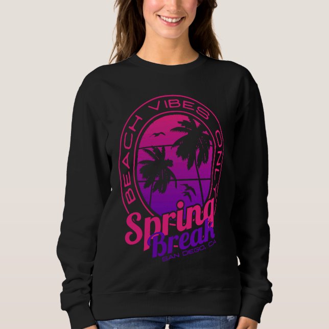 Camiseta Spring Break Beach Vibes Only San Diego California (Frente)