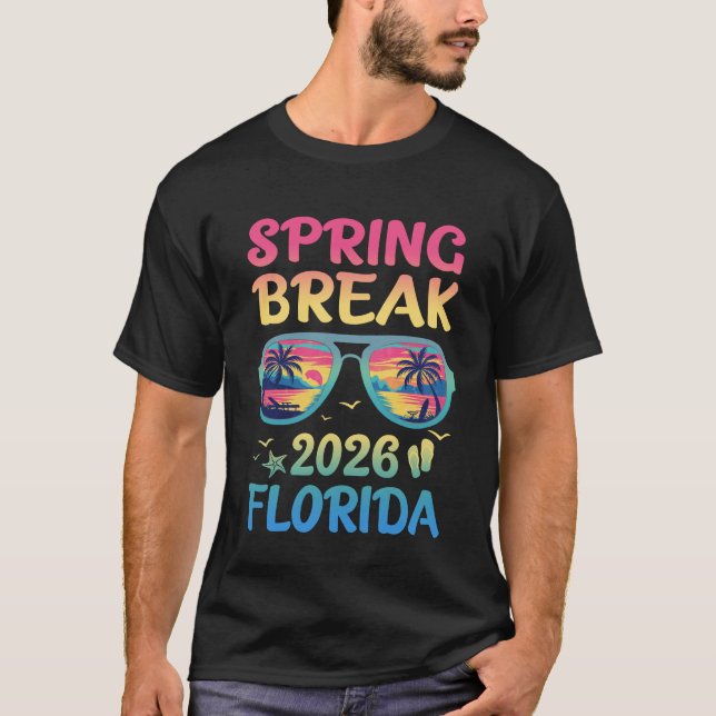 Camiseta Spring Break Florida 2026 Vacation Trip Sunglasses (Frente)