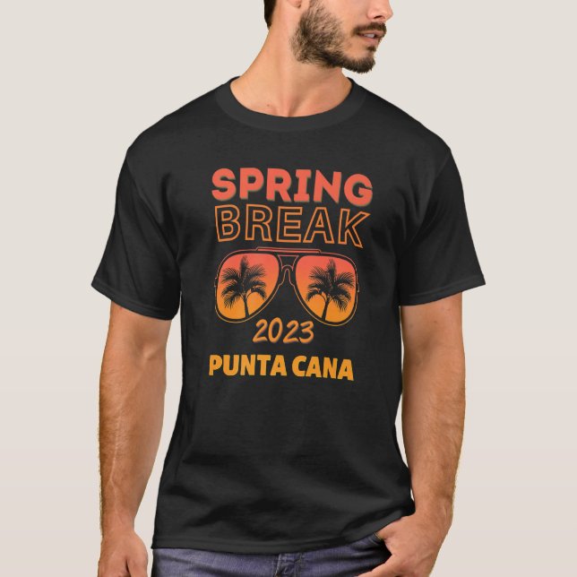 Camiseta Spring Break Punta Cana 2023 Sunglasses Beach Vaca (Frente)