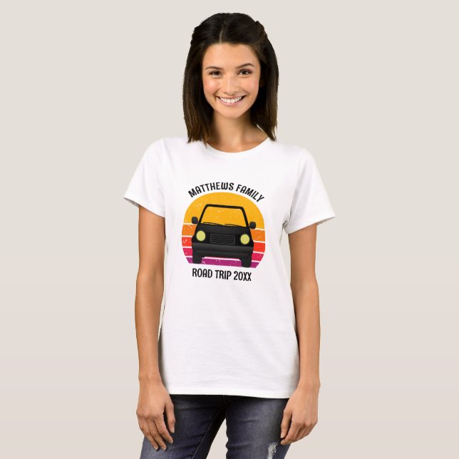 Camiseta Spring Break Road Trip Sunset Custom Women's (Frente Completa)