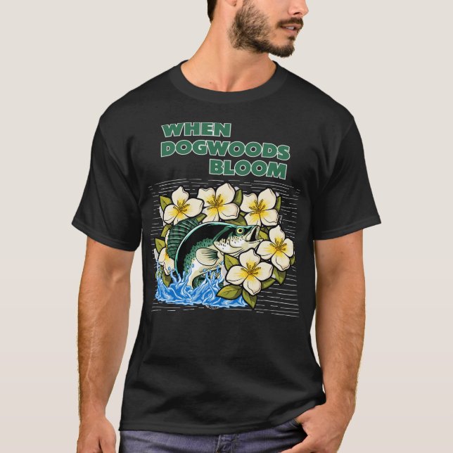 Camiseta Spring Crappie Fishing Dogwoods Bloom (Frente)