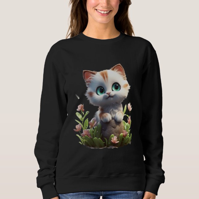 Camiseta Spring Garden Kitten Flower Cat Girl Floral Blosso (Frente)