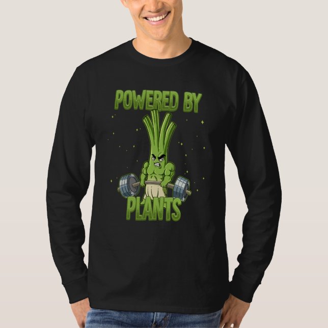 Camiseta Spring Onion Gym Weight Training Powered By Plants (Frente)