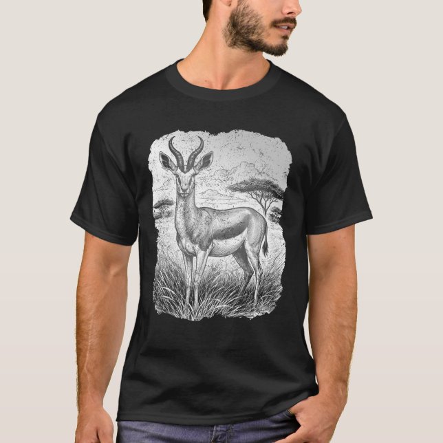 Camiseta Springbok South Africa White Etching Fine Art. (Frente)