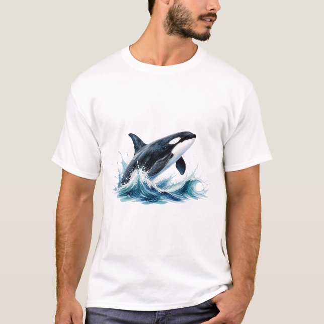 Camiseta Springender Orca Im Wellenspritzer (Frente)