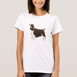 Camiseta Springer Spaniel Dog Básico Silhouette Brown