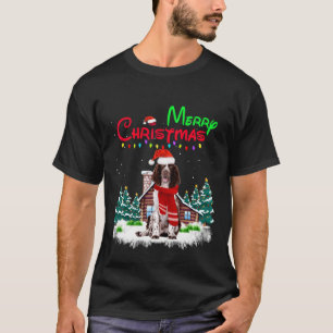Camiseta Springer Spaniel Dog Papai Noel Noel Me Ilumina