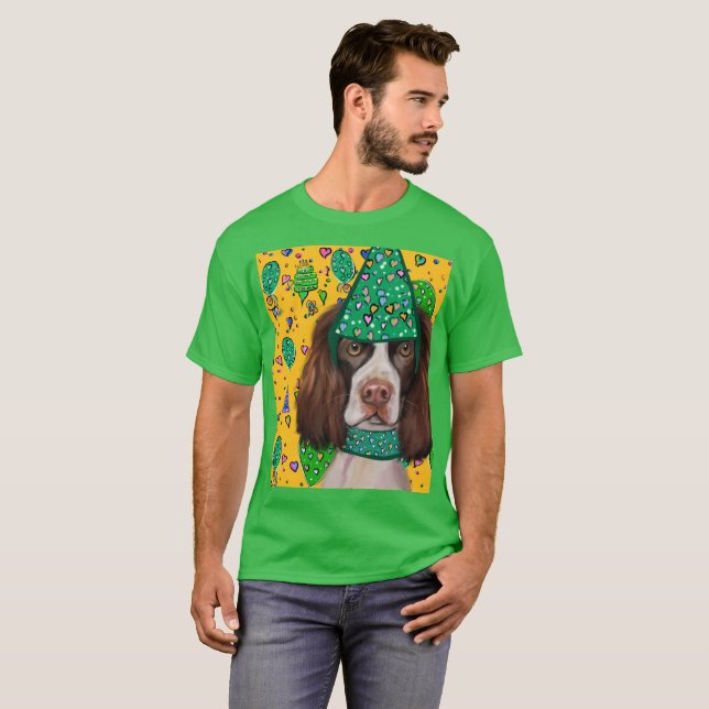 Camiseta Springer Spaniel Inglês (Frente Completa)