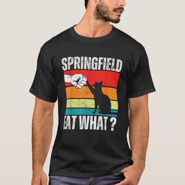 Camiseta Springfield come o que comem, gatos de gatos (Frente)