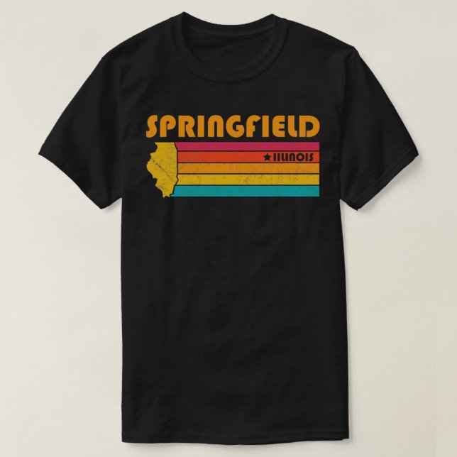 Camiseta Springfield Illinois Vintage - Souvenir em dificul (Frente do Design)