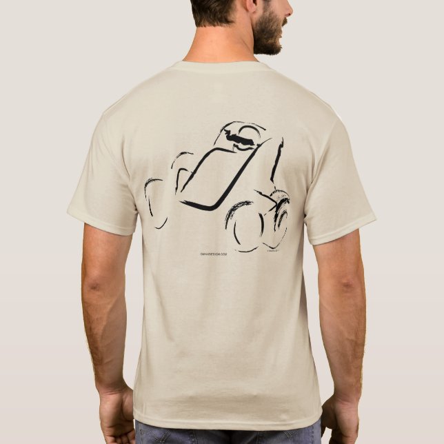 Camiseta Sprintcar 01 Preto sobre Areia Atrás (Verso)