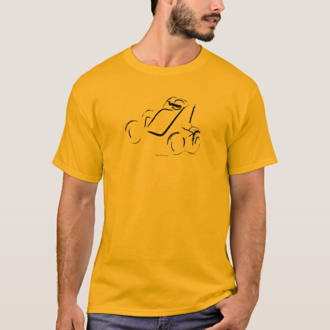 Camiseta Sprintcar 01 Preto sobre Frente Dourada (Frente)
