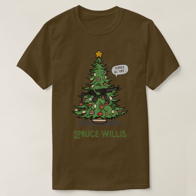 Camiseta Spruce Willis Gift Dia das Bruxas Dia de Ação de G (Frente do Design)