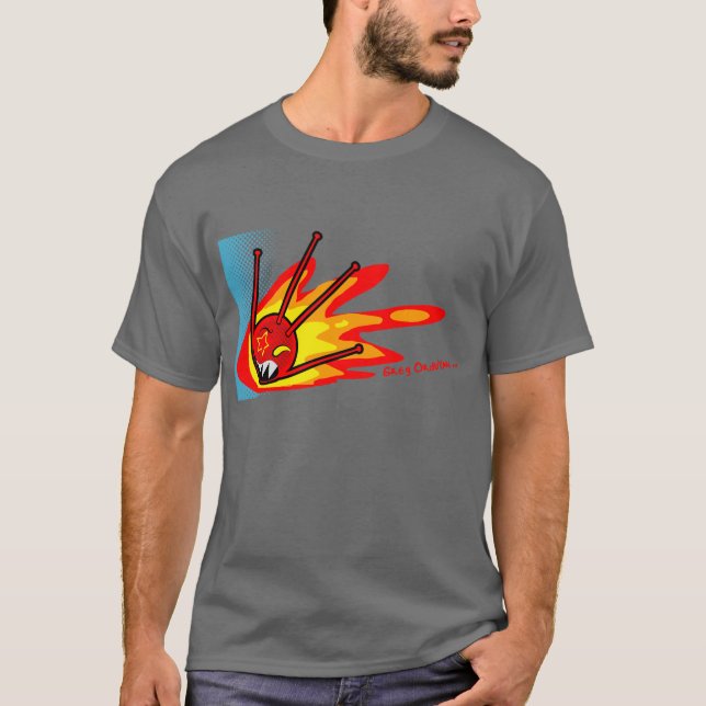 Camiseta sputnik no fogo (Frente)