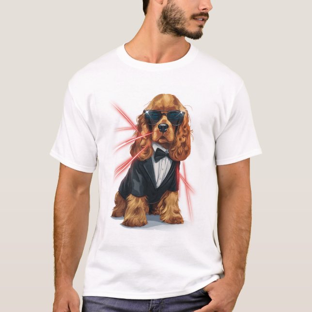 Camiseta Spy Spaniel � Secret Agent Dog (Frente)