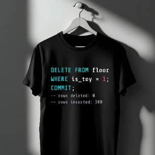 Camiseta SQL DELETE FROM Piada de Codificação de Andar
