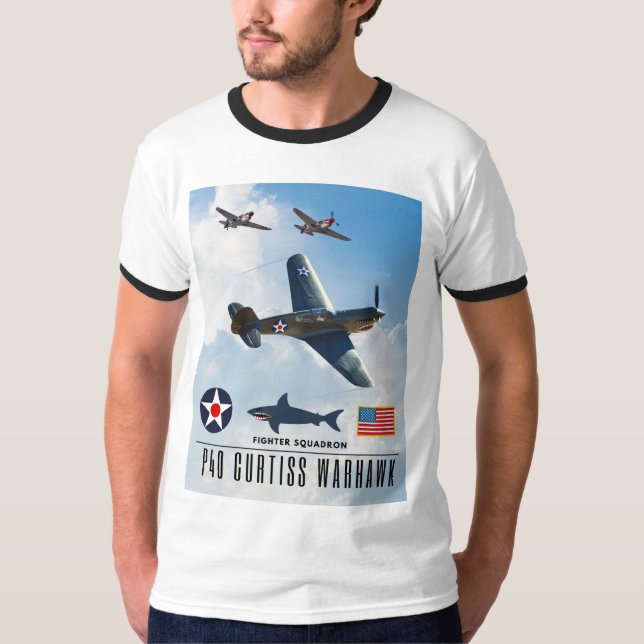 CAMISETA SQUADRON DE BRIGA DE WARHAWK P-40 CURTISS (Frente)