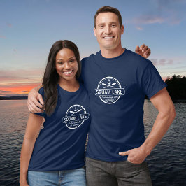 Camiseta Squam Lake NH — cidade personalizada, nome e âncor